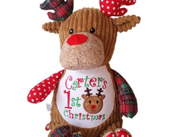 Personalized Deer Plaid Reindeer Custom Child Keepsake Toy | Etsy