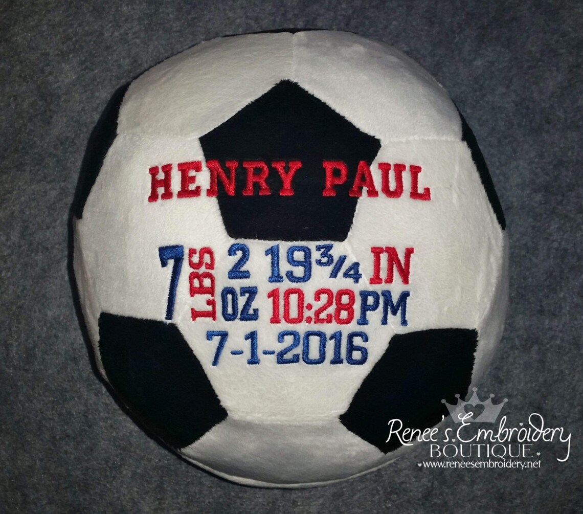 Personalized Plush Sports Pillow Baby Birth Announcement Child Etsy