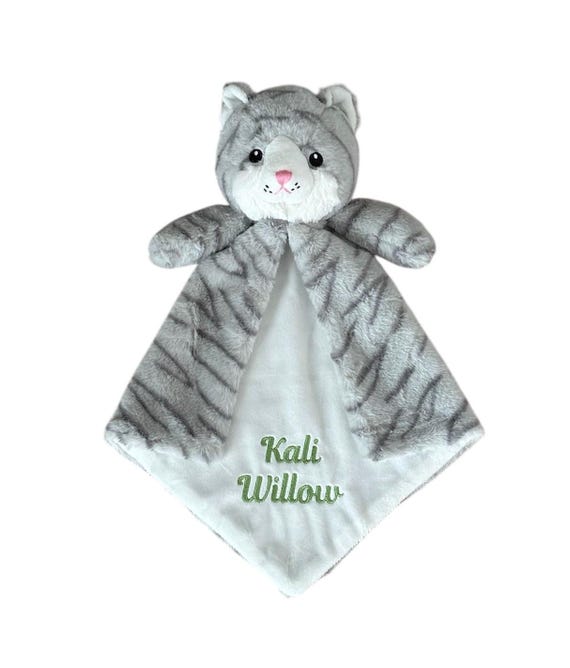 Personalized Kitty Baby Lovey, Embroidered Cat Blanket