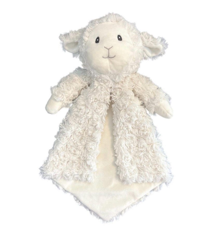 Personalized Kitty Baby Lovey, Embroidered Cat Blanket Lamb