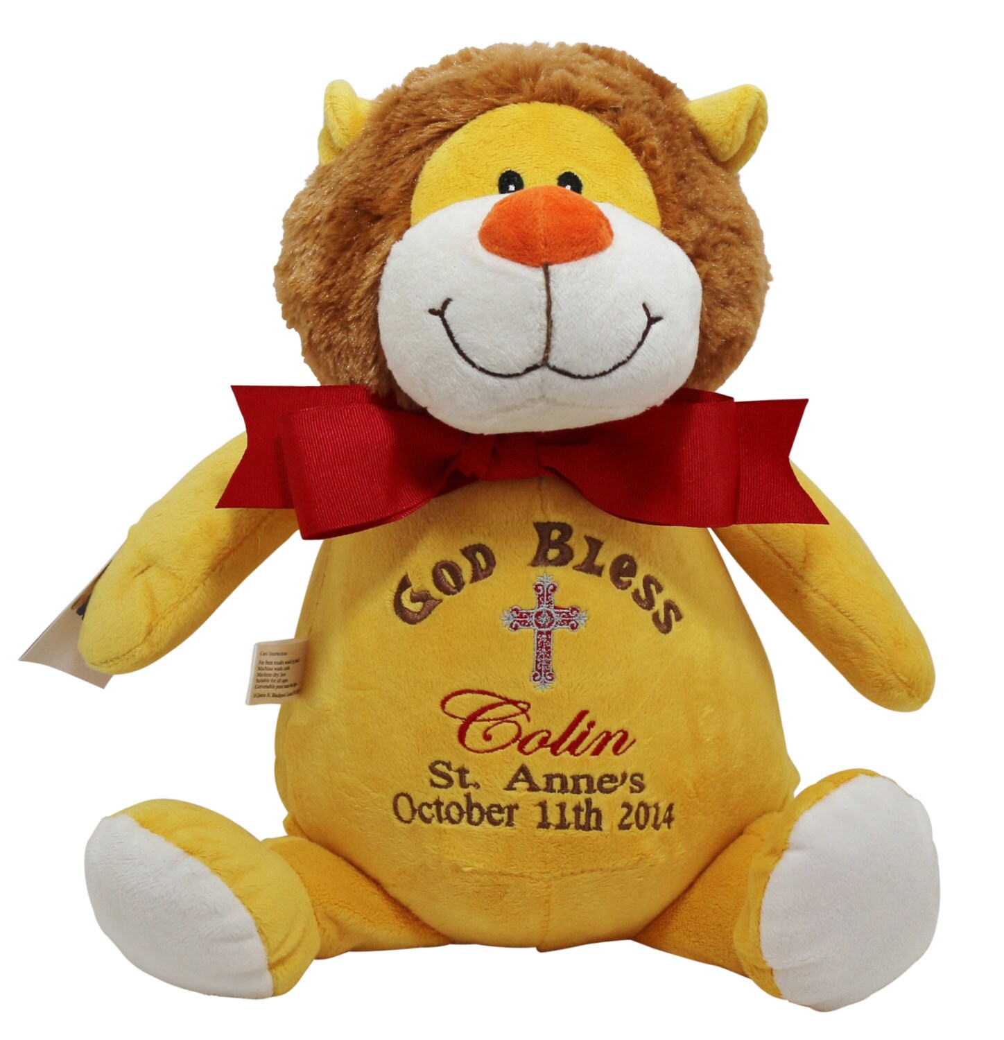 Personalized Lion Stuffed Animal Baby Baptism Gift Custom Etsy