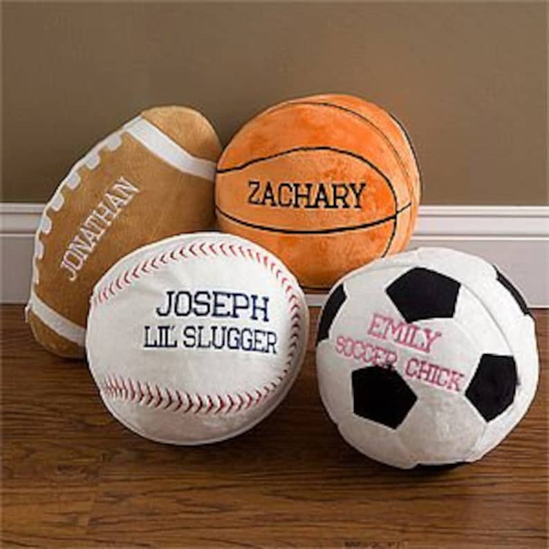 Personalized Plush Sports Pillow Baby Birth Announcement Child Etsy