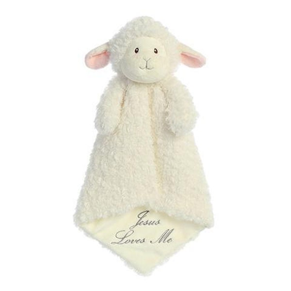Embroidered Lamb Lovey, Personalized Baptism Gift