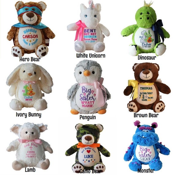 personalized baptism stuffed animal
