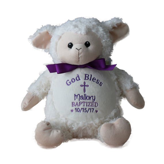 personalized baptism stuffed animal