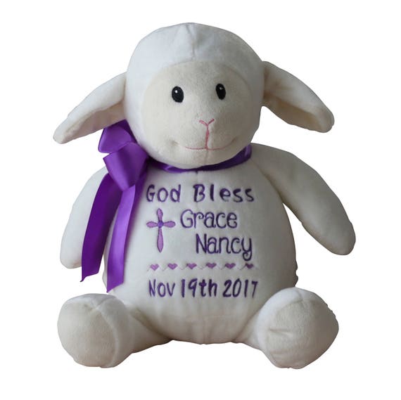 personalized baptism stuffed animal