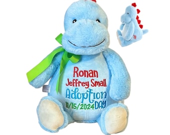 Personalized Adoption Stuffed Animal, Embroidered Keepsake Gift