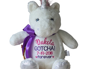 Personalized Stuffed Animal, Adoption Gift, Gotcha Day, Boy or Girl Adopted, Wanted Chosen Loved Adopted