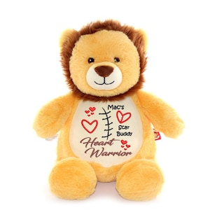 Heart Warrior Bear, Scar Buddy Stuffed Animal, Heart Surgery Bear, Chd Gift