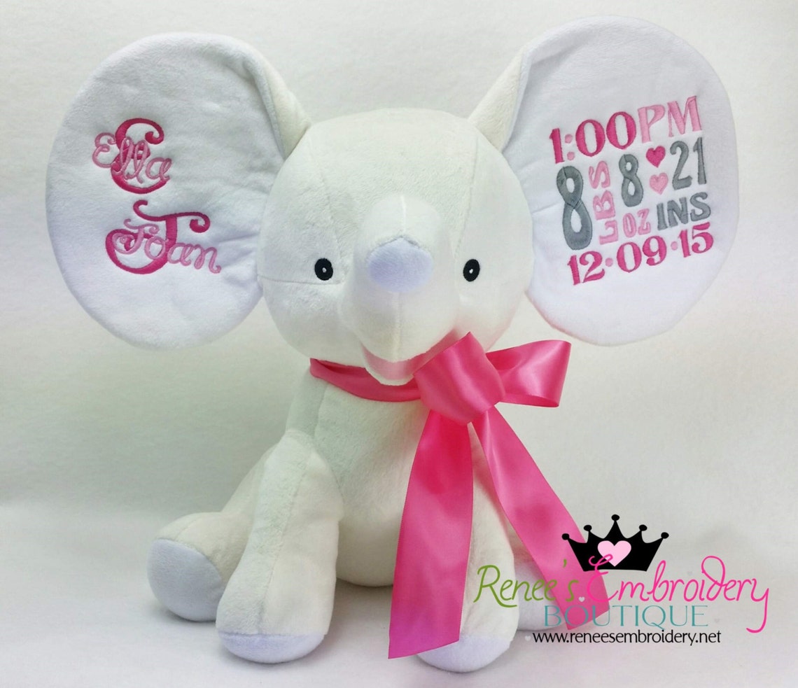 Personalized Stuffed Animal Elephant Custom Made by Etsy