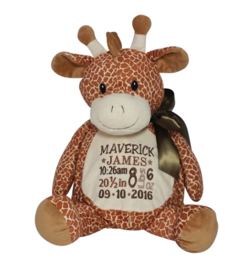 Personalized Giraffe Stuffed Animal Custom Embroidery Birth | Etsy