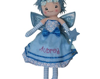Personalized Fairy Doll, Embroidered Name Doll, Custom Made for Girl
