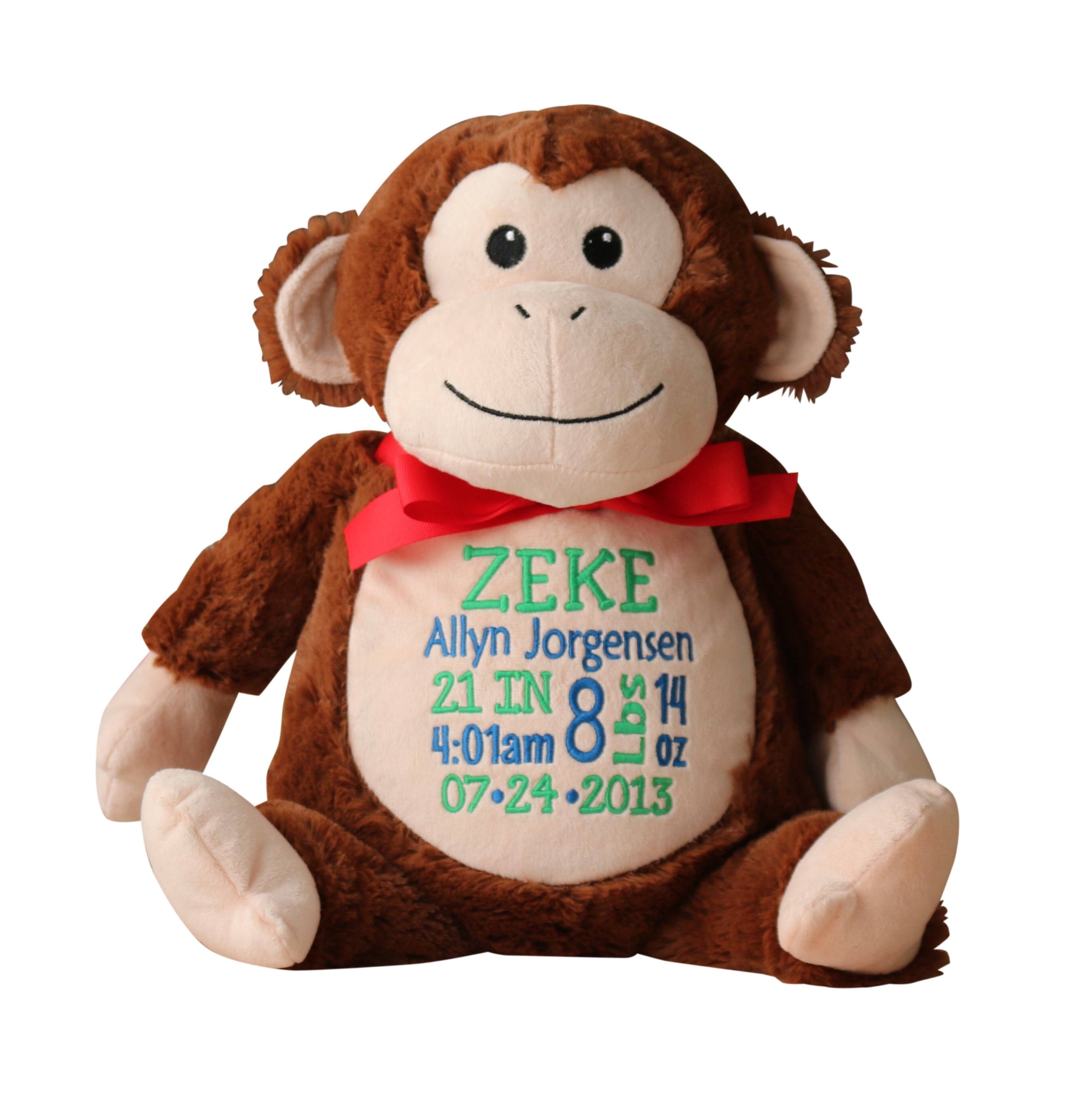Personalized Stuffed Animal Monkey Stuffed Animal Etsy