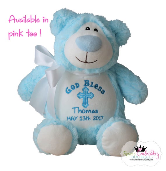 personalized baptism stuffed animal