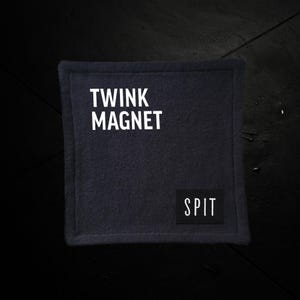 SPIT RAW "Twink Magnet" Minihandtuch | Queer Hygiene | Waschlappen Alternative | Mutiges lustiges Geschenk | Sweatshirt Material Handtücher