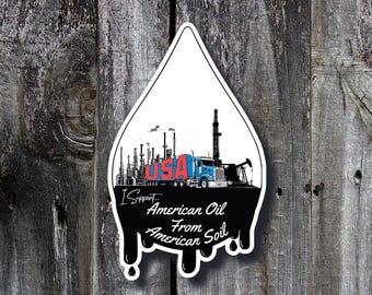 Pegatina Petróleo americano de suelo americano