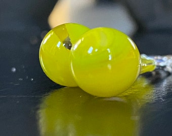 Glass Drop Earrings, Yellow swirls