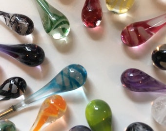 Glass Drop Pendants. Choose your color and match with earrings!