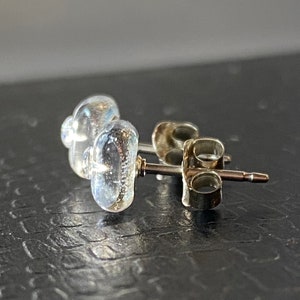 Dichroic glass and cubic zirconia fused post earrings with Sterling Silver posts. image 6