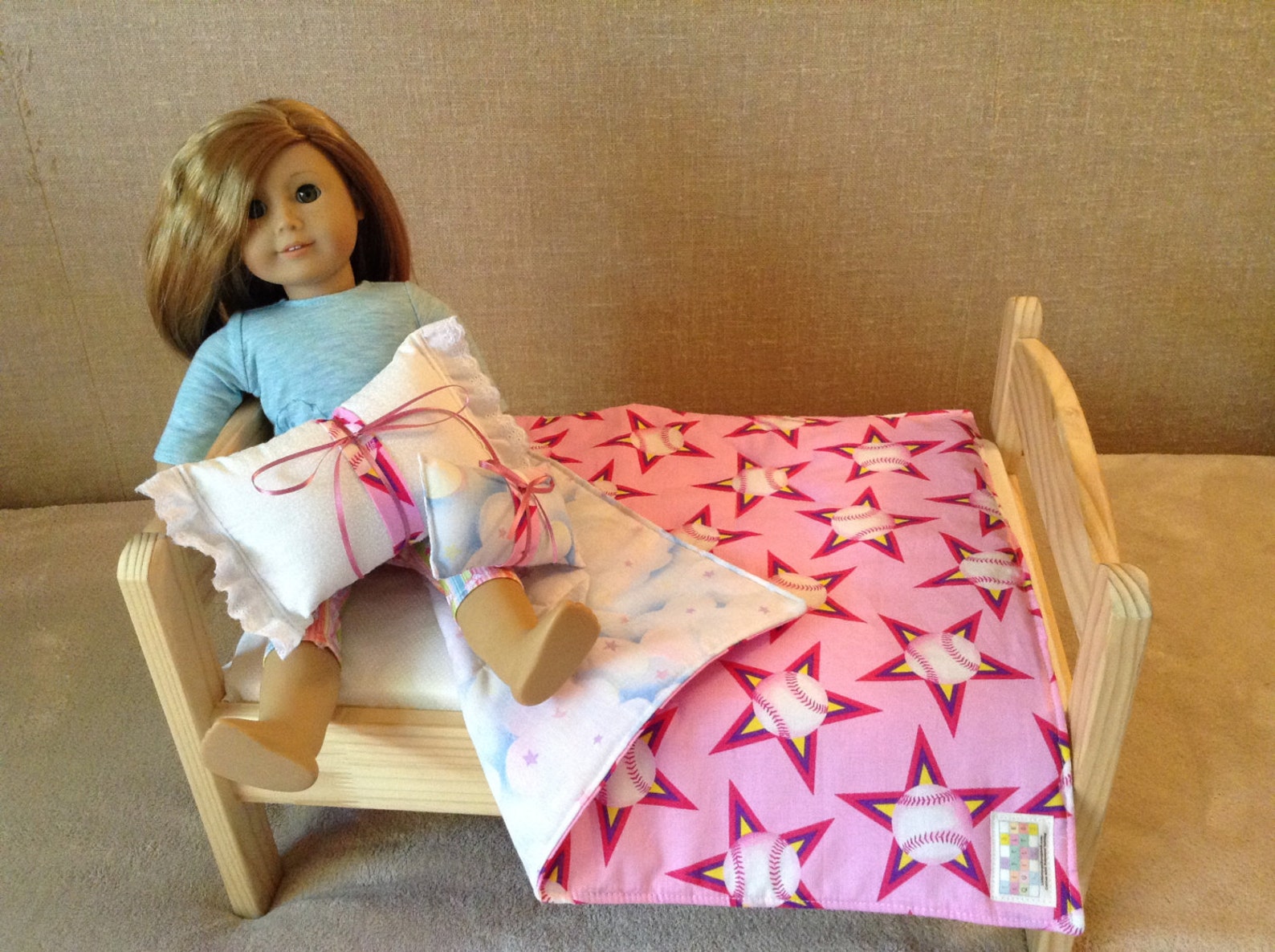 Baseball American Girl 18 in Doll Type Quilt Blanket Covered Etsy