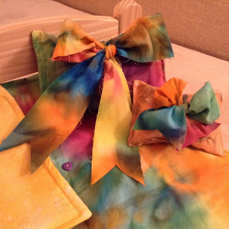 Tie Dyed American Girl doll blanket quilt and matching pillows Etsy