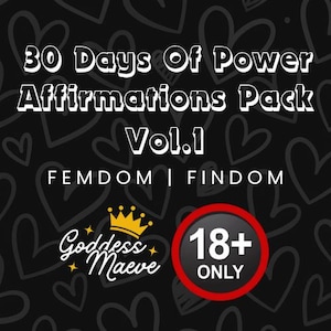 30 jours d'affirmations de pouvoir Vol.1 | Dominatrice Findom Daily Ritual Deck PDF | Cartes d'état d'esprit de la déesse pour l'autonomisation de Domme