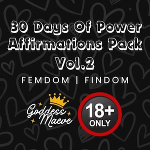 30 Dias de Afirmações de Poder Vol. 2 | Baralho de Ritual Diário Femdom Findom em PDF | Cartas de Mentalidade de Deusa para Empoderamento Domme