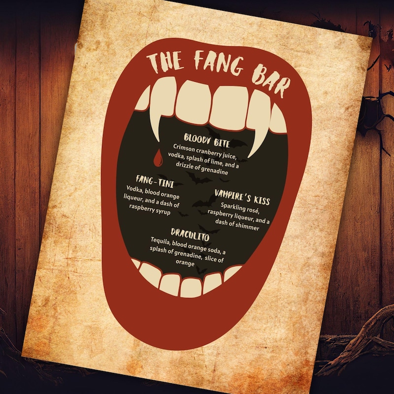 Vampire Menu Template - Etsy