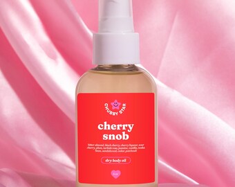 Cherry Scented Dry Body Oil: Natural Moisturizing Skin Care, 4 oz