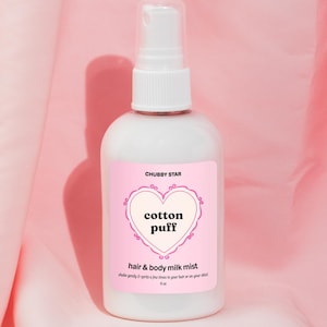 Cotton Puff Scented Body Milk Mist, Milky Hair & Body Mist, Scented Body Perfume, Body Skincare All Skin Types Alcohol Free Body Mists