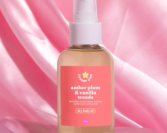 Amber Plum Vanilla Woods Body Oil | Scented Dry Body Oil For Moisturized Skin, Luxurious Body Care, Self Care Routine Spa Gift