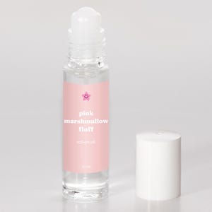 Pink Marshmallow Fluff Perfume Oil, Luxury Scented Roll On Perfume, Phthalate Free - Smells Like Marshmallow, Strawberry, Vanilla, Coconut