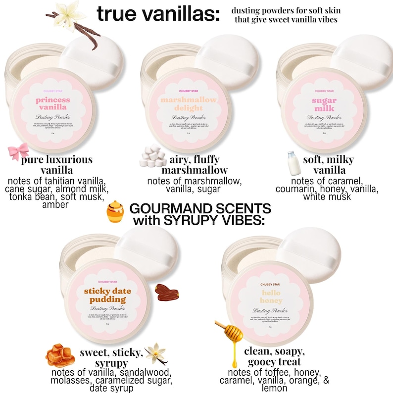 Scented Dusting Powders - Talc Free Body Powder for Self Care and Hygiene - Spa Gift - Scented Beauty Routine image 2