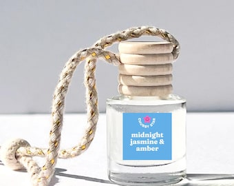 Midnight Jasmine Amber Scented Car Air Freshener Scented Car Diffuser Hanging Car Freshener New Car Gift Hanging Car Freshies Car Accessory