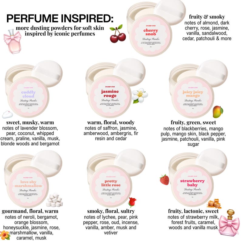 Scented Dusting Powders - Talc Free Body Powder for Self Care and Hygiene - Spa Gift - Scented Beauty Routine image 8