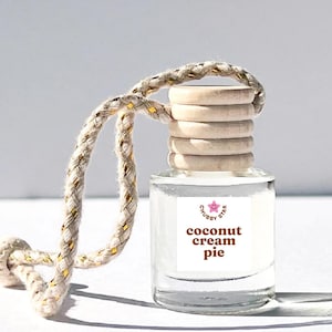 Coconut Cream Pie Car Air Freshener Scented Car Diffuser Hanging Car Freshener New Car Gift Hanging Car Diffuser Car Freshies Car Accessory