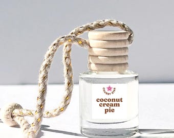 Coconut Cream Pie Car Air Freshener Scented Car Diffuser Hanging Car Freshener New Car Gift Hanging Car Diffuser Car Freshies Car Accessory