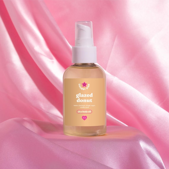 Glazed Donut Scented Dry Body Oil: Natural Moisturizing Skin Care (4 oz)