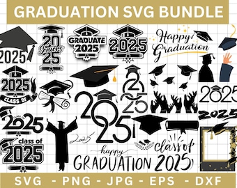 Graduation 2025 SVG Bundle, Senior Shirt Vector (Digital Files)