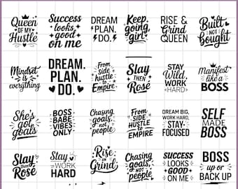 Motivational Quotes SVG Bundle, Inspirational Affirmations (Digital Download)