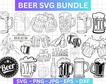 Beer SVG Bundle, Craft Beer Clipart, Quotes (Digital Files)
