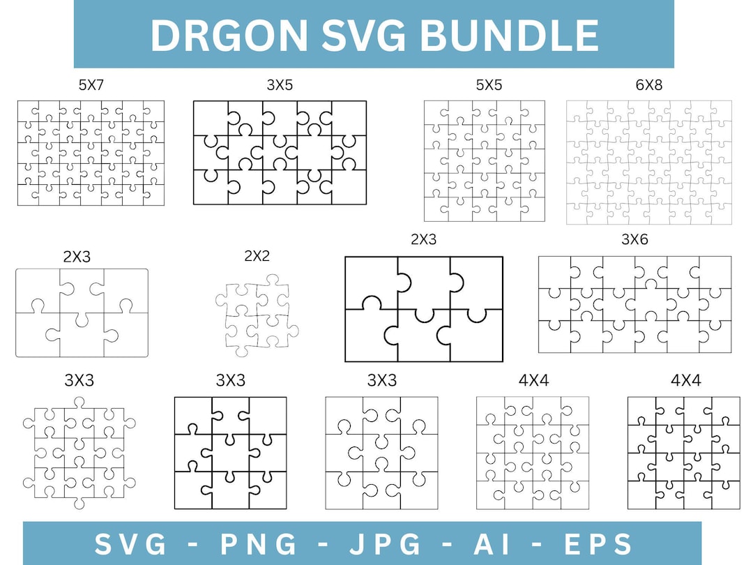Jigsaw Puzzle SVG Templates Bundle, Laser Cut Files (digital Download ...