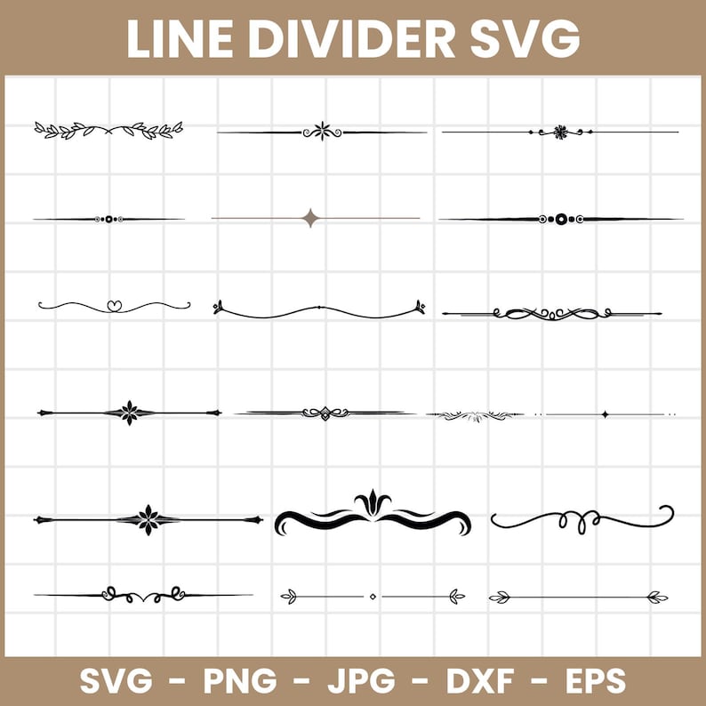 Line Divider SVG Bundle, Floral, Vintage, Minimal (cut File) - Etsy