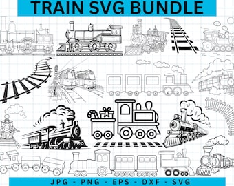 Treno ferroviario SVG, locomotiva Clipart, design a sublimazione (file digitali)