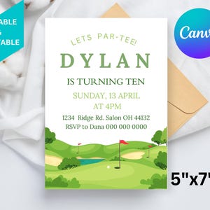 Golf Birthday Invite,Editable Golf Birthday Invitation,Digital Surprise Golfing Birthday Invitation,DIY Editable Template,Digital Invite.