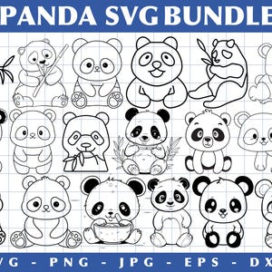 Paquete SVG de panda, archivo de corte SVG de oso bebé para Cricut, archivos de corte SVG de panda para Cricut, lindo panda Svg, cara de panda Svg, clipart de panda, oso panda Svg