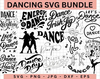 Dance SVG Bundle, Retro Dance Quotes (Digital Files)
