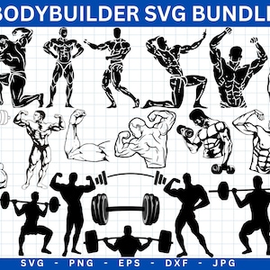 Bodybuilder svg,Fitness Svg,muscle man svg,bodybuilder cut file,Weights Svg,Clipart for cricut and silhouette,bodybuilder png,Aerobic Svg