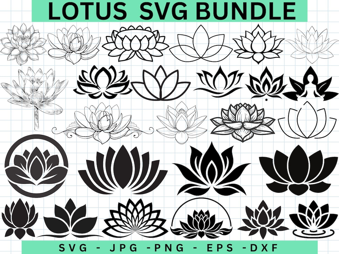 Lotus Flower SVG Bundle, Mandala Clipart (digital Download) - Etsy