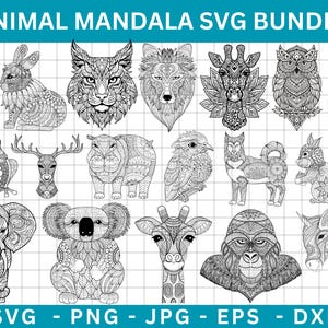 Animal Mandala SVG,Plywood cutting,Animal Zentangle Svg,Animal Mandala Printable Art,Paper cutting,Pet Mandala,Silhouette,3D mandala plywood